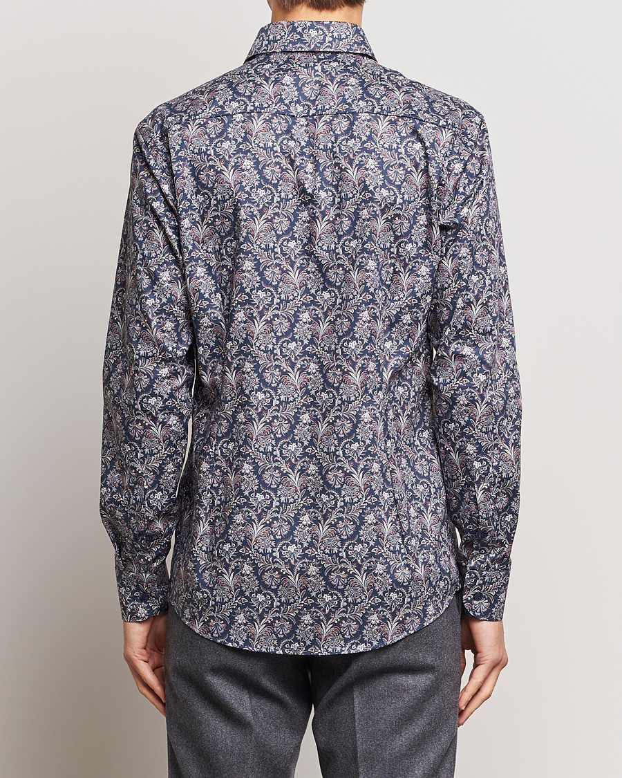 Uomini | Camicie | Eton | Slim Fit Signature Twill Printed Shirt Navy Blue