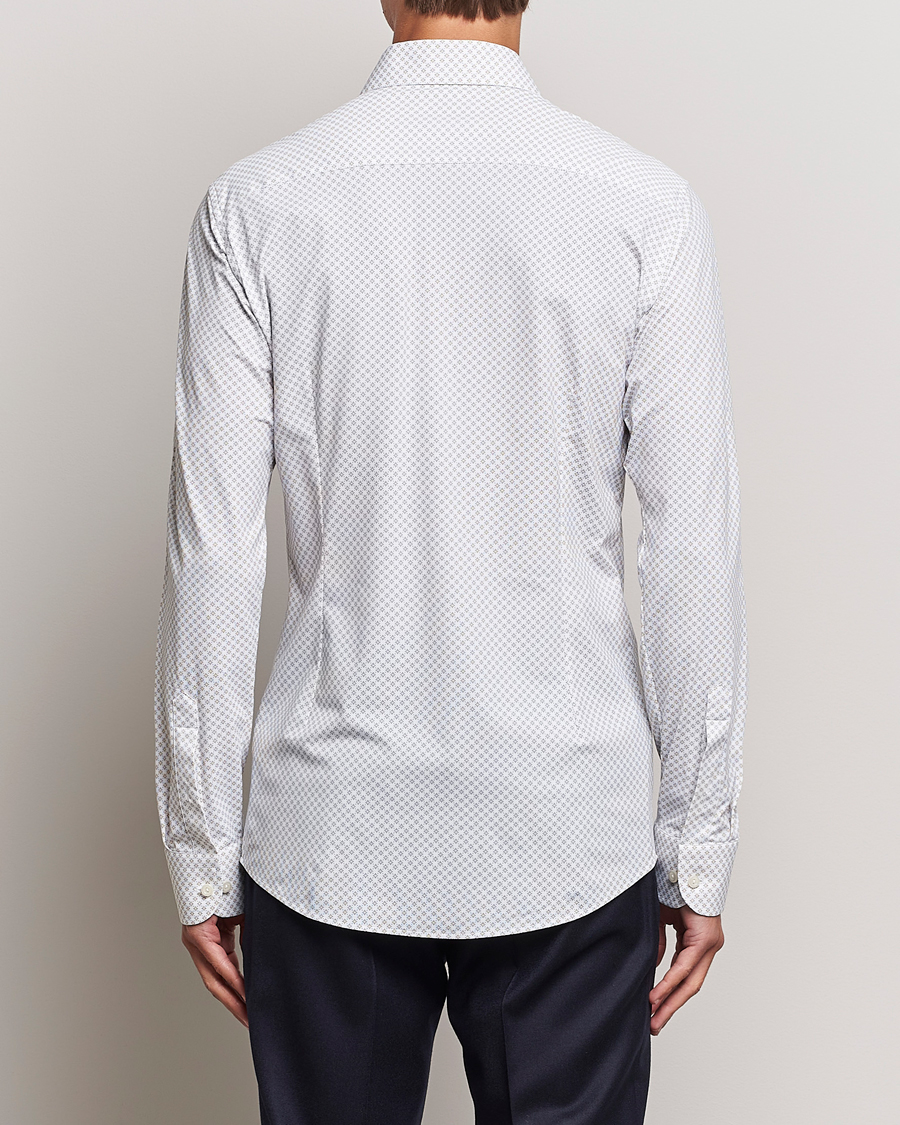 Uomini | Camicie | Eton | Slim Fit Four Way Stretch Printed Shirt Beige