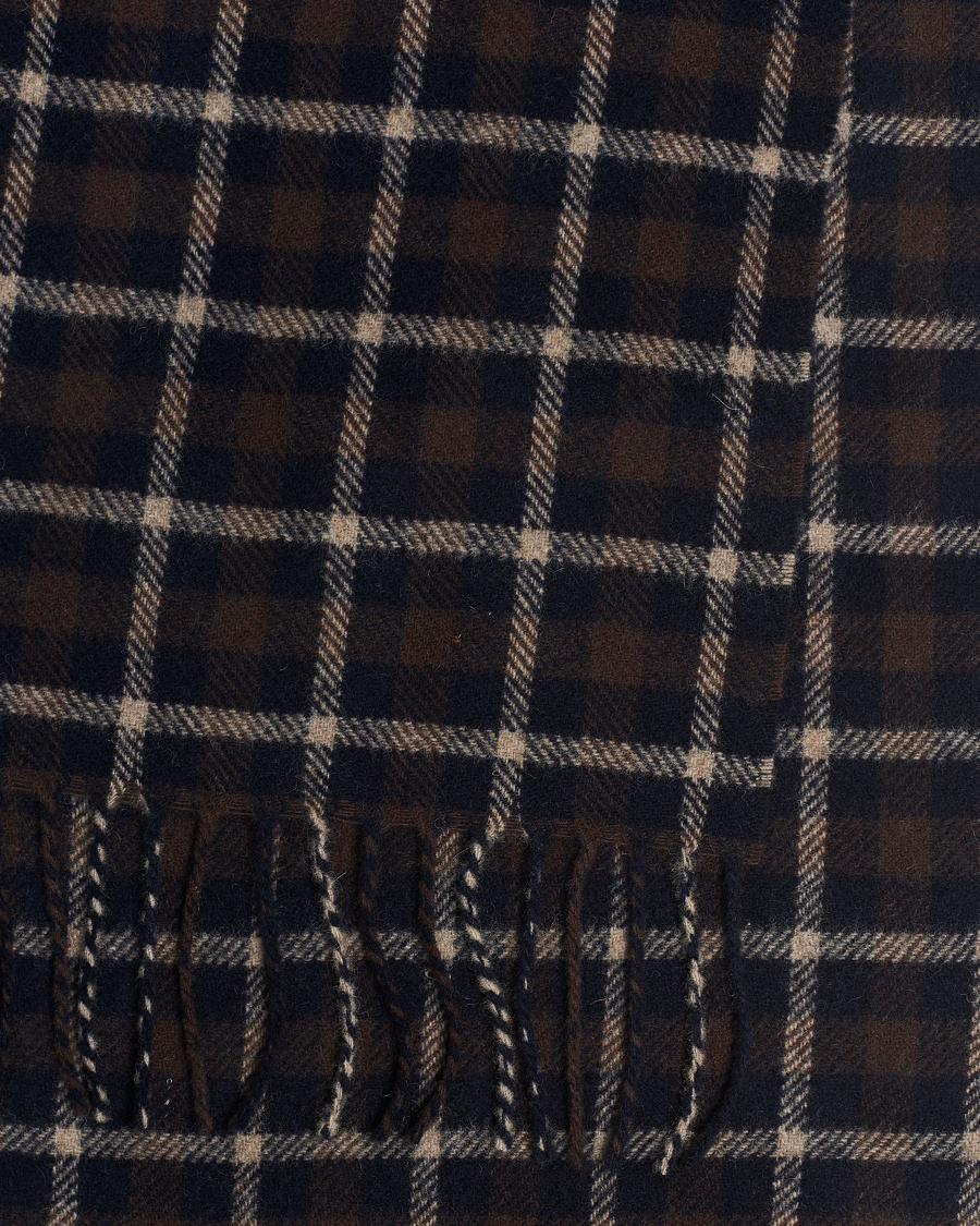 Uomini | Eton Checked Wool Scarf Dark Brown | Eton | Checked Wool Scarf Dark Brown