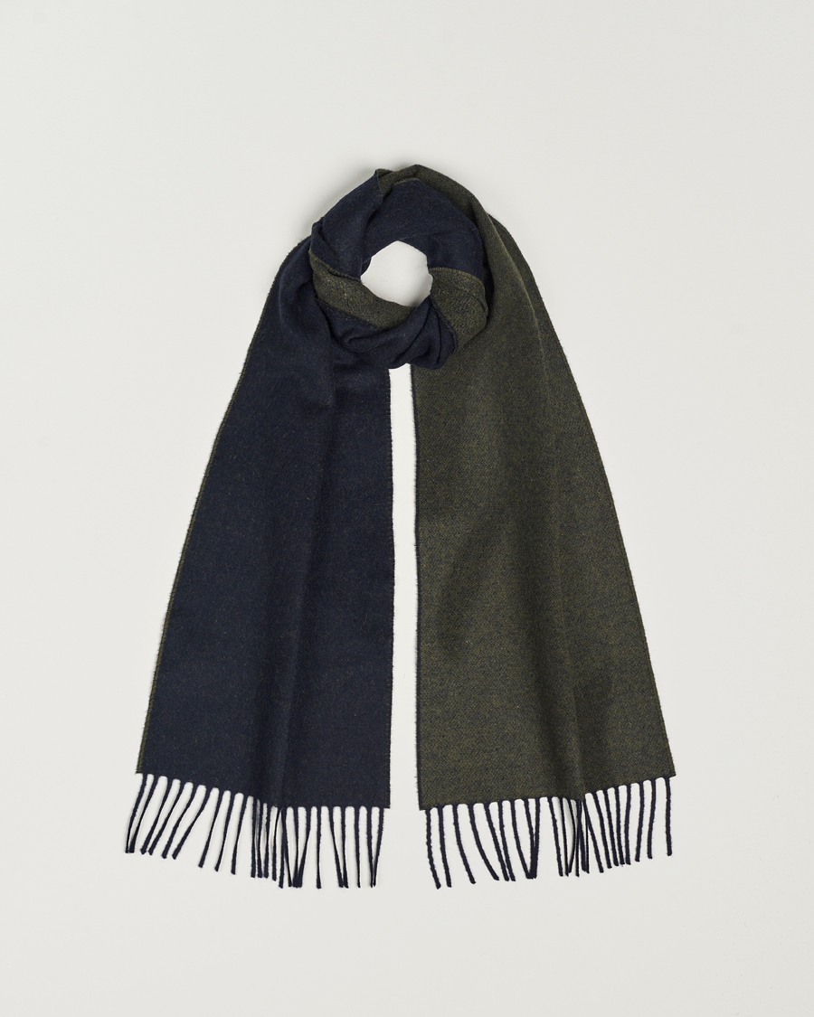 Uomini | Eton Wool Two-Faced Scarf Green/Navy | Eton | Wool Two-Faced Scarf Green/Navy