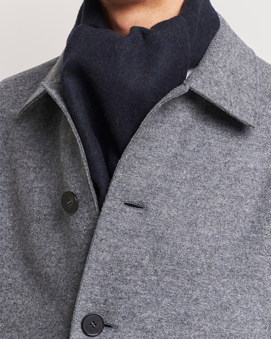 Uomini | Eton Wool Two-Faced Scarf Green/Navy | Eton | Wool Two-Faced Scarf Green/Navy