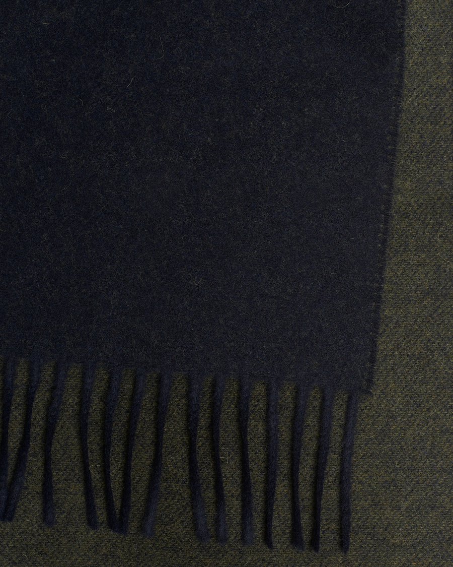Uomini | Eton Wool Two-Faced Scarf Green/Navy | Eton | Wool Two-Faced Scarf Green/Navy