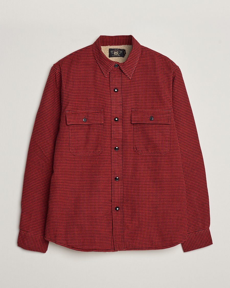 Uomini | Giacche | RRL | Vermont Shearling Lined Shirt Jacket Red/Black