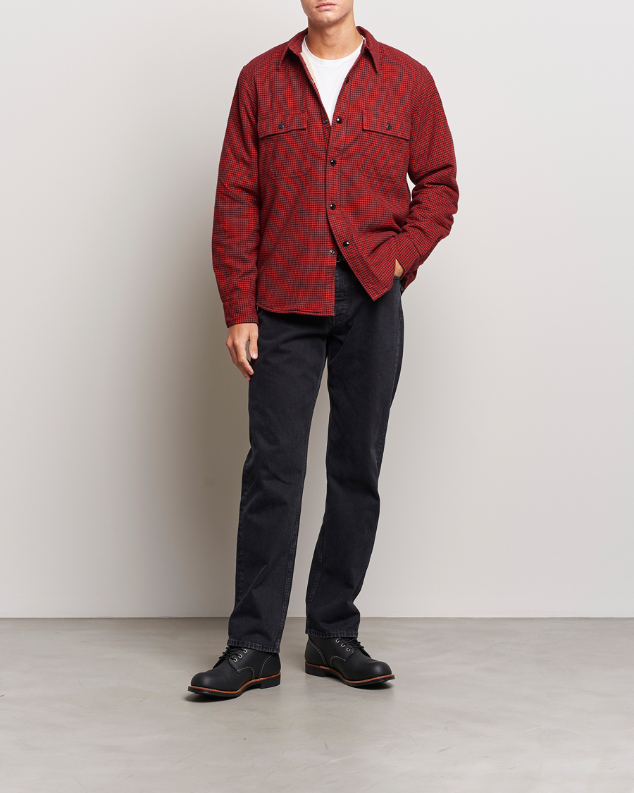 Uomini | Giacche | RRL | Vermont Shearling Lined Shirt Jacket Red/Black