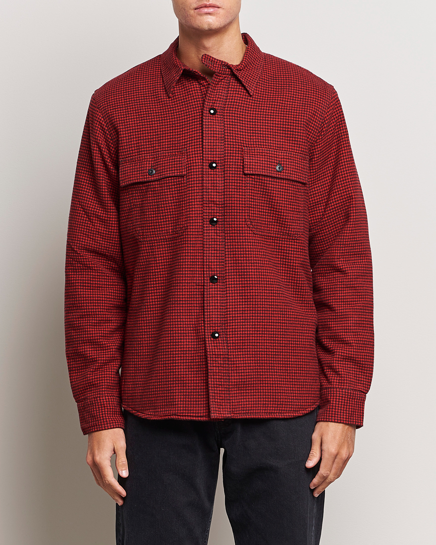 Uomini | Giacche | RRL | Vermont Shearling Lined Shirt Jacket Red/Black