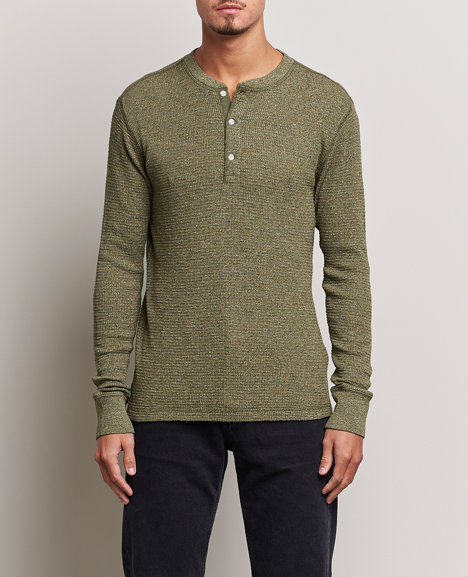 Uomini | Maglieria | RRL | Long Sleeve Henley Olive