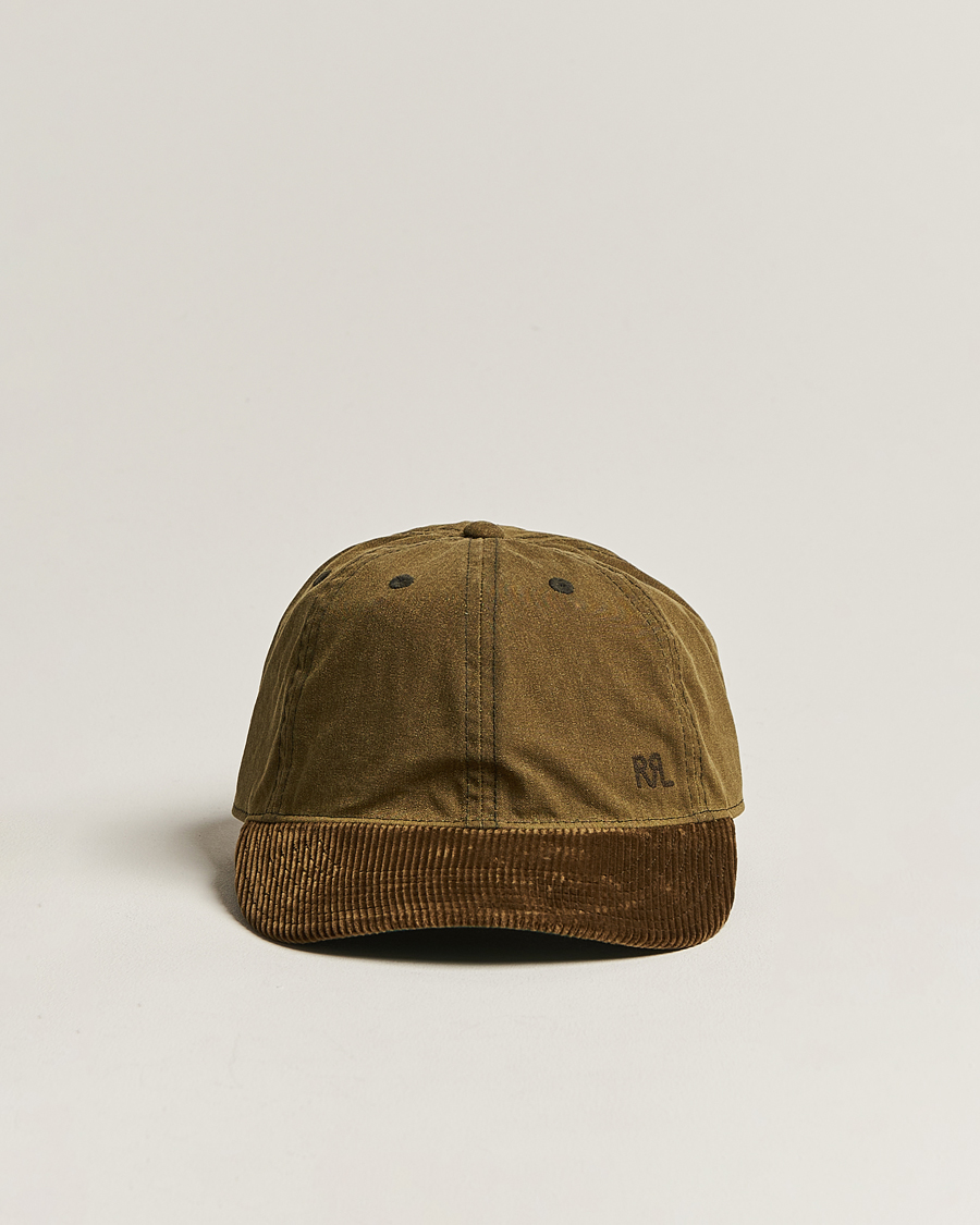 Uomini | RRL Oil Cloth Ball Cap Explorer Olive | RRL | Oil Cloth Ball Cap Explorer Olive
