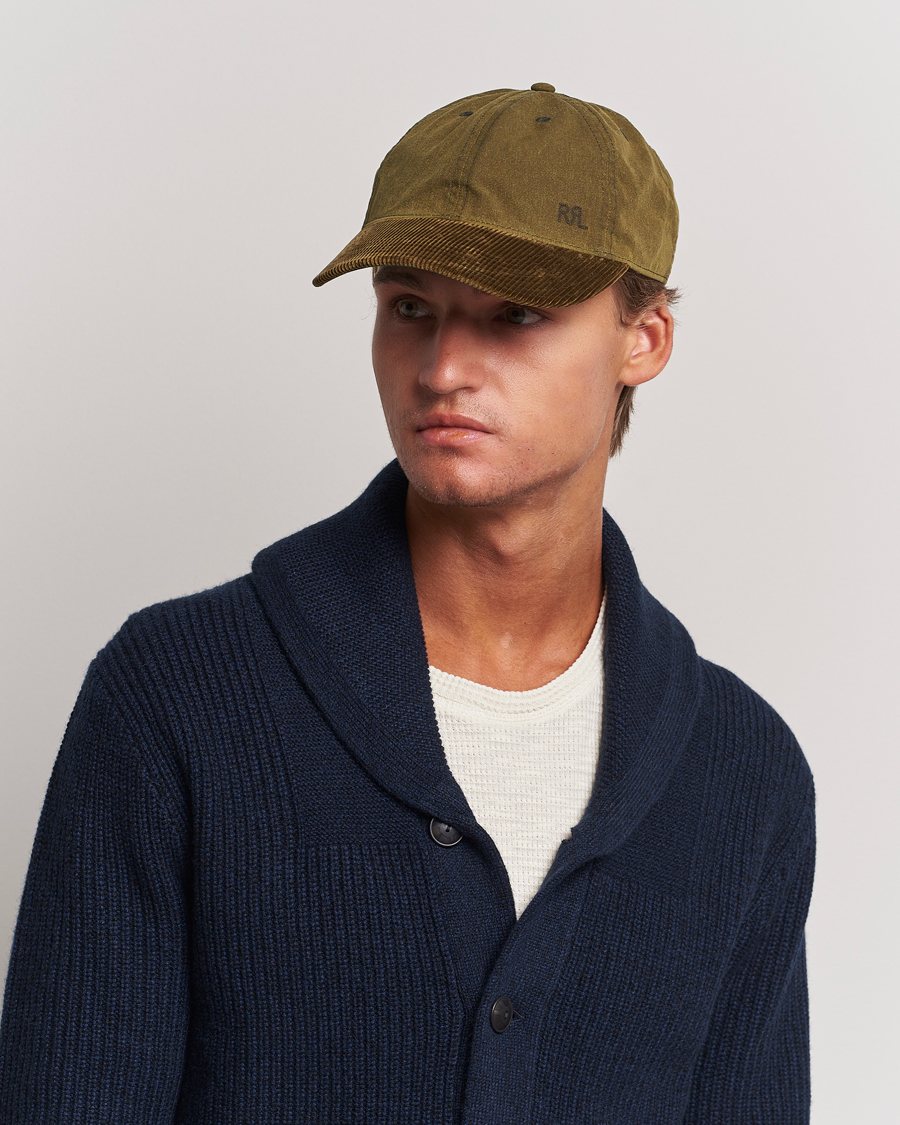 Uomini | RRL Oil Cloth Ball Cap Explorer Olive | RRL | Oil Cloth Ball Cap Explorer Olive
