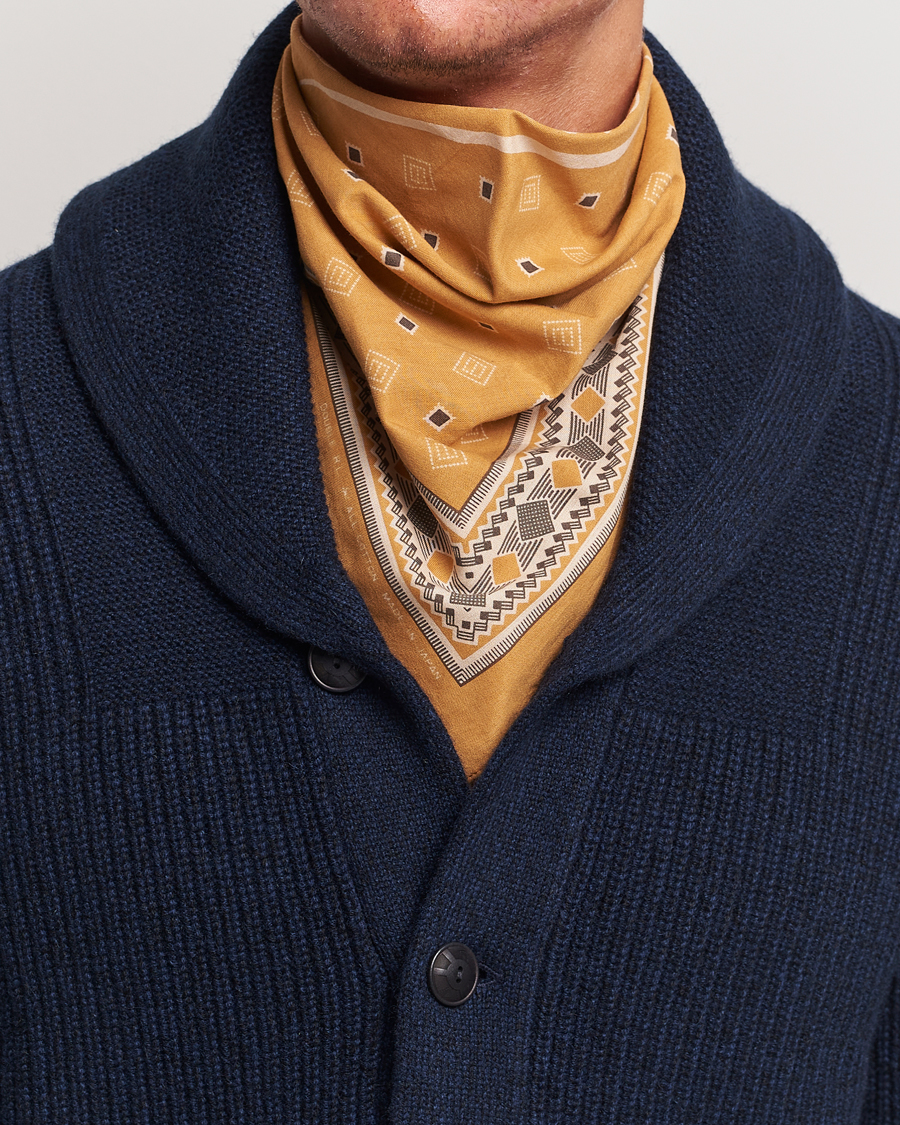 Uomini | RRL Diamond Printed Bandana Golden Tan | RRL | Diamond Printed Bandana Golden Tan