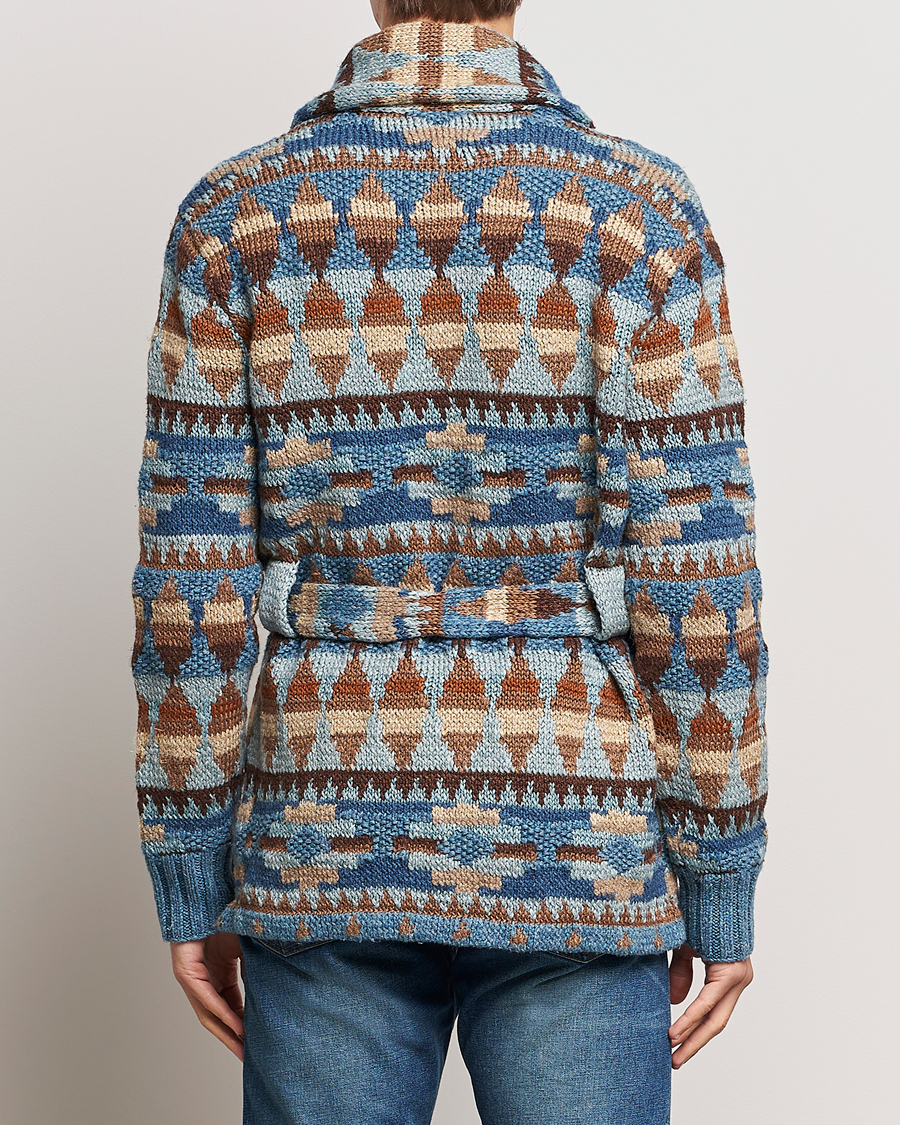 Uomini | Maglieria | RRL | Ranch Shawl Collar Cardigan Brown/Blue
