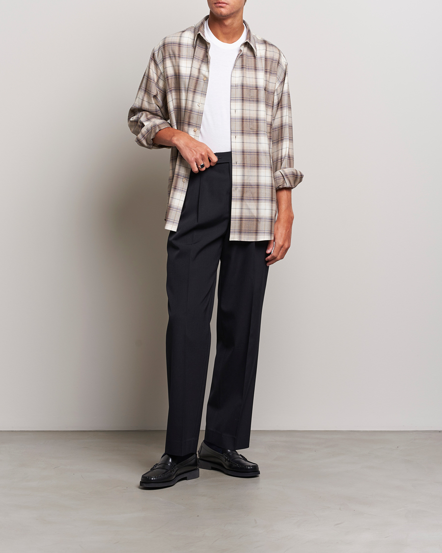 Uomini | Camicie | Auralee | Super Light Wool Shirt Brown Check