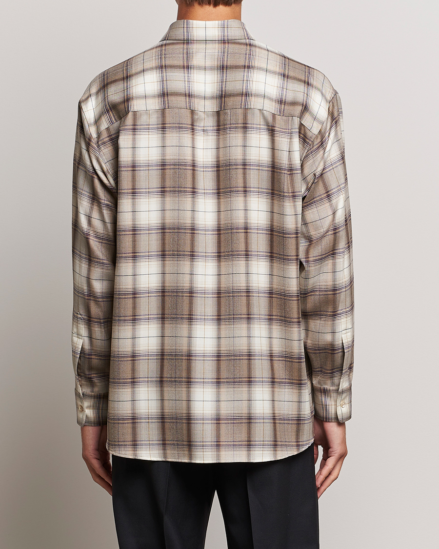 Uomini | Camicie | Auralee | Super Light Wool Shirt Brown Check