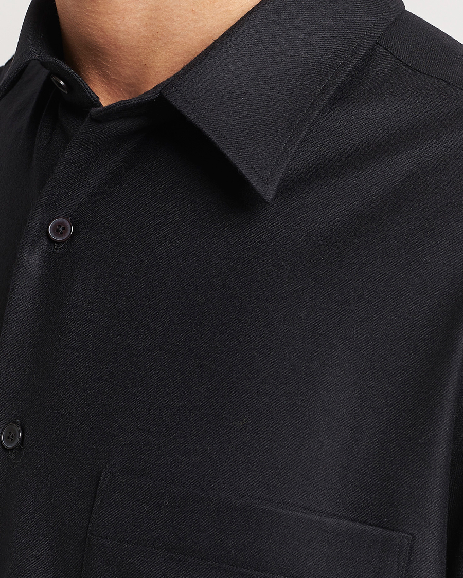 Uomini | Camicie | Auralee | Super Light Wool Shirt Black