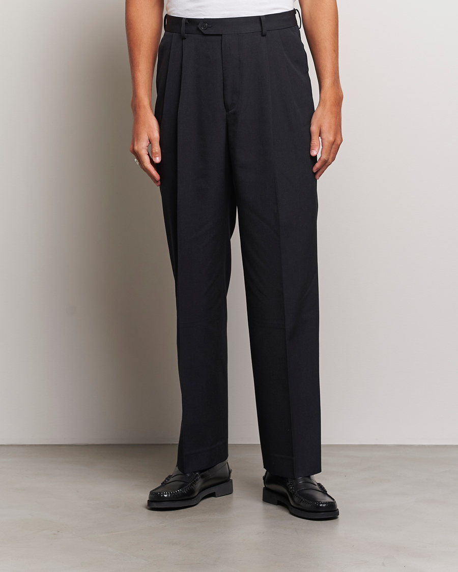 Uomini | Pantaloni | Auralee | Wool Gabardine Slacks Black