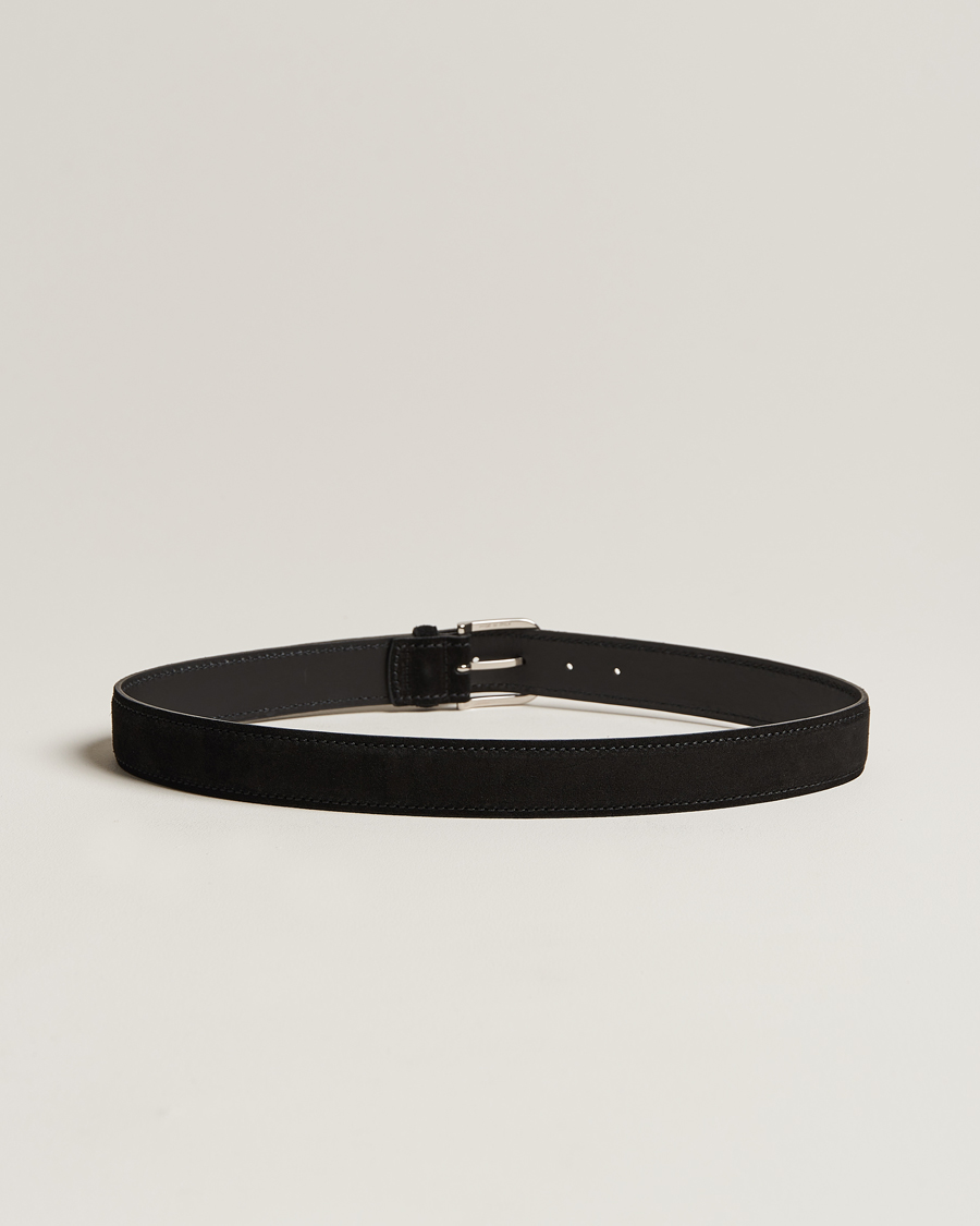 Uomini | Orciani Suede Belt 3,5 cm Black | Orciani | Suede Belt 3,5 cm Black