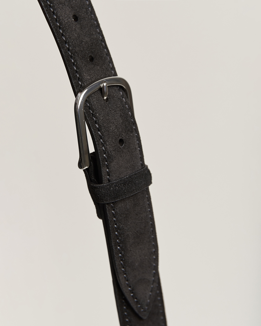 Uomini | Orciani Suede Belt 3,5 cm Black | Orciani | Suede Belt 3,5 cm Black