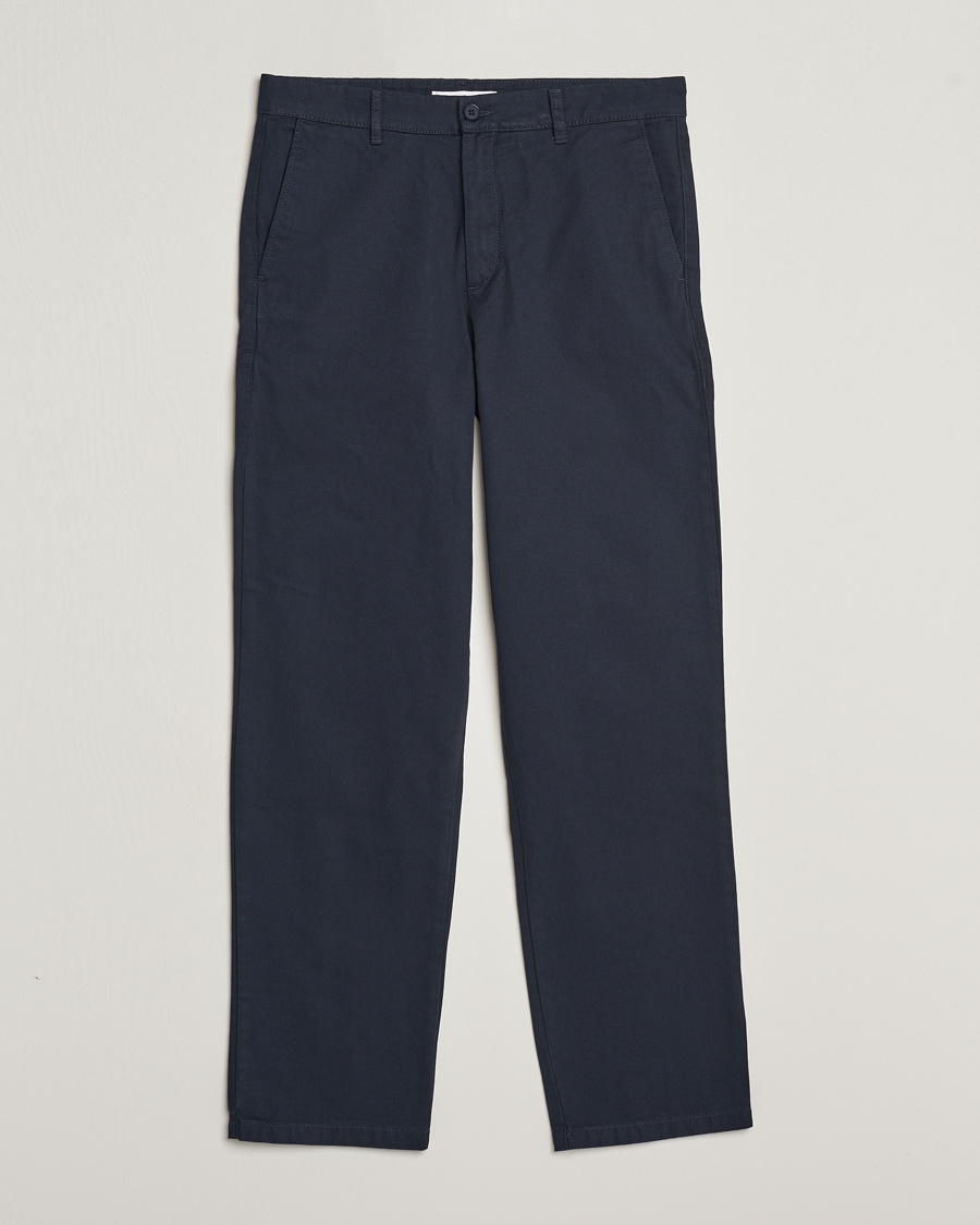 Uomini | Pantaloni | Samsøe Samsøe | Johnny Cotton Trousers Salute Navy
