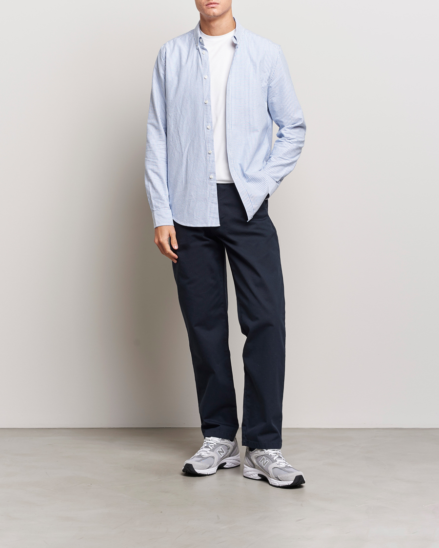 Uomini | Pantaloni | Samsøe Samsøe | Johnny Cotton Trousers Salute Navy