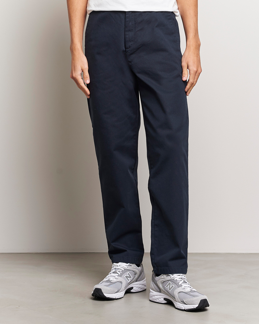 Uomini | Pantaloni | Samsøe Samsøe | Johnny Cotton Trousers Salute Navy