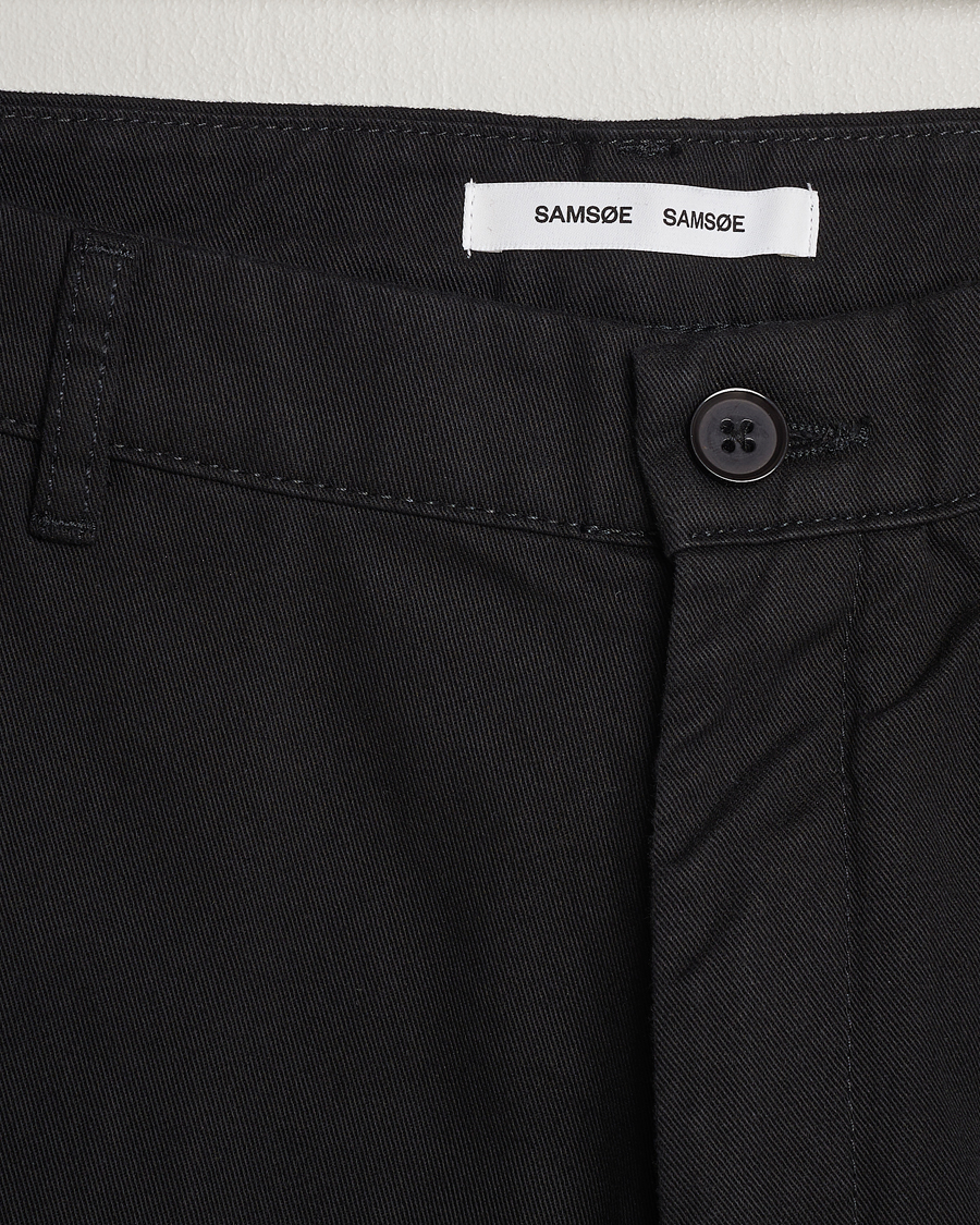 Uomini | Pantaloni | Samsøe Samsøe | Johnny Cotton Trousers Black