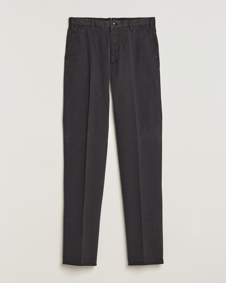 Uomini | Pantaloni | Incotex | Straight Fit Cotton Chinos Black