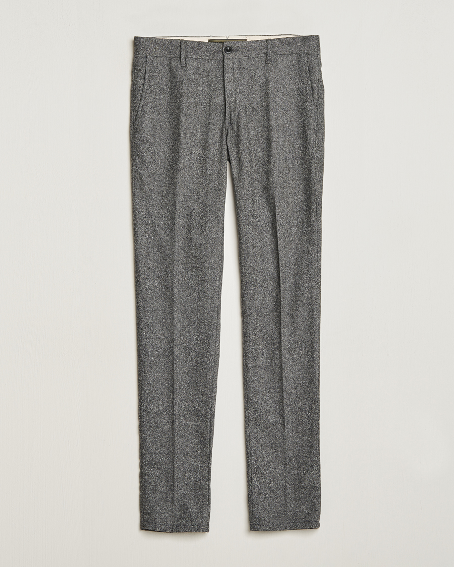 Uomini | Pantaloni | Incotex | Slim Fit Washed Wool/Silk Slacks Grey Melange