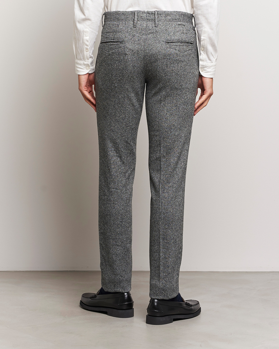 Uomini | Pantaloni | Incotex | Slim Fit Washed Wool/Silk Slacks Grey Melange