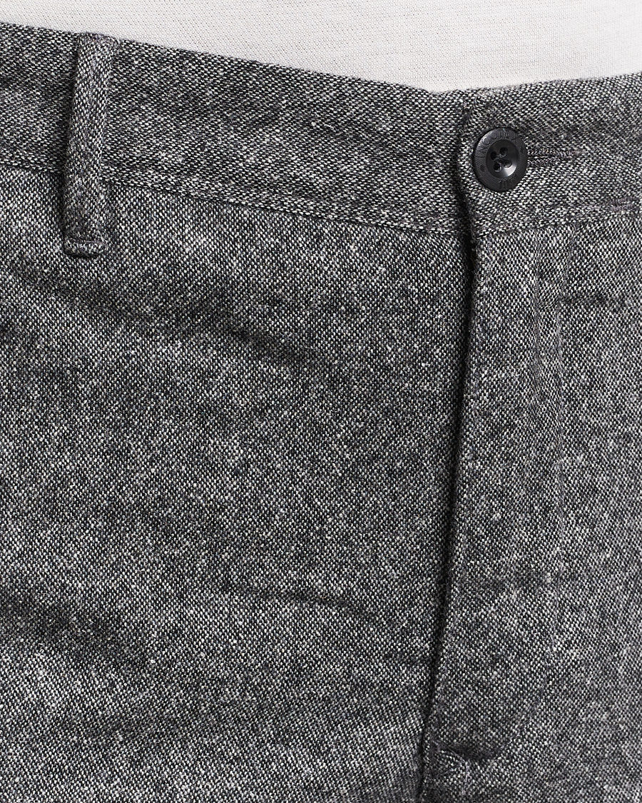 Uomini | Pantaloni | Incotex | Slim Fit Washed Wool/Silk Slacks Grey Melange