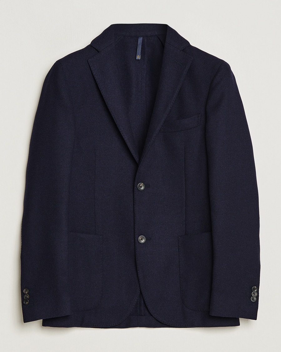 Uomini | Blazers | Incotex | Montedoro Unconstructed Wool/Cashmere Blazer Navy