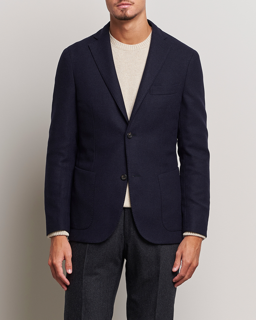 Uomini | Blazers | Incotex | Montedoro Unconstructed Wool/Cashmere Blazer Navy