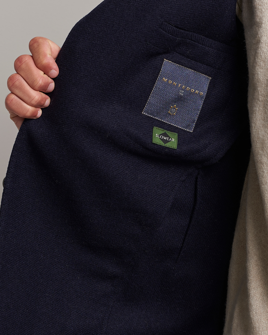 Uomini | Blazers | Incotex | Montedoro Unconstructed Wool/Cashmere Blazer Navy