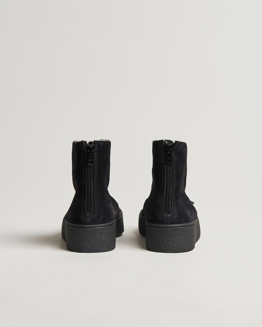 Uomini | Stivali | Sanders | Sherling Lined Suede Curling Boot Black