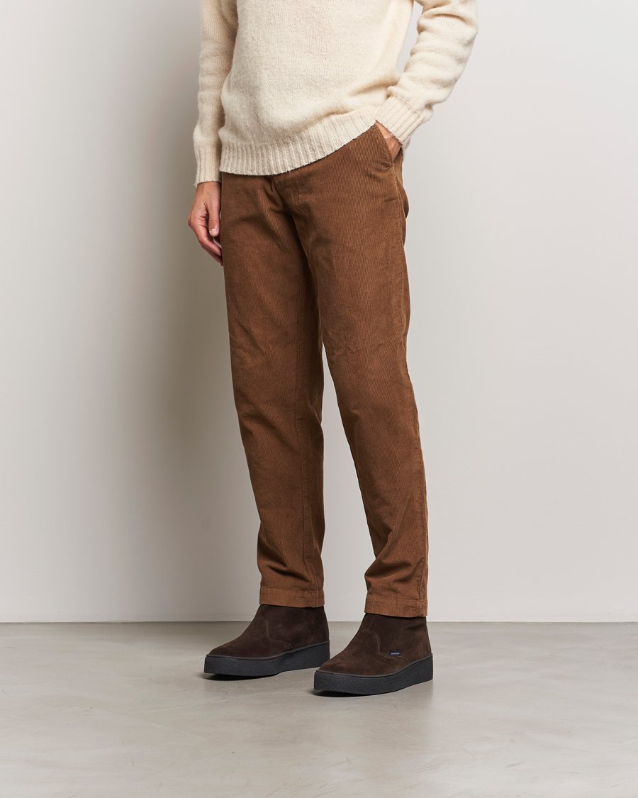 Uomini | Stivali | Sanders | Sherling Lined Suede Curling Boot Chocolate