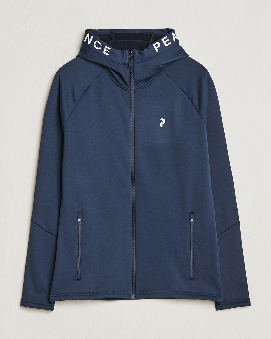 Uomini | Maglieria | Peak Performance | Rider Hooded Full Zip Blue Shadow