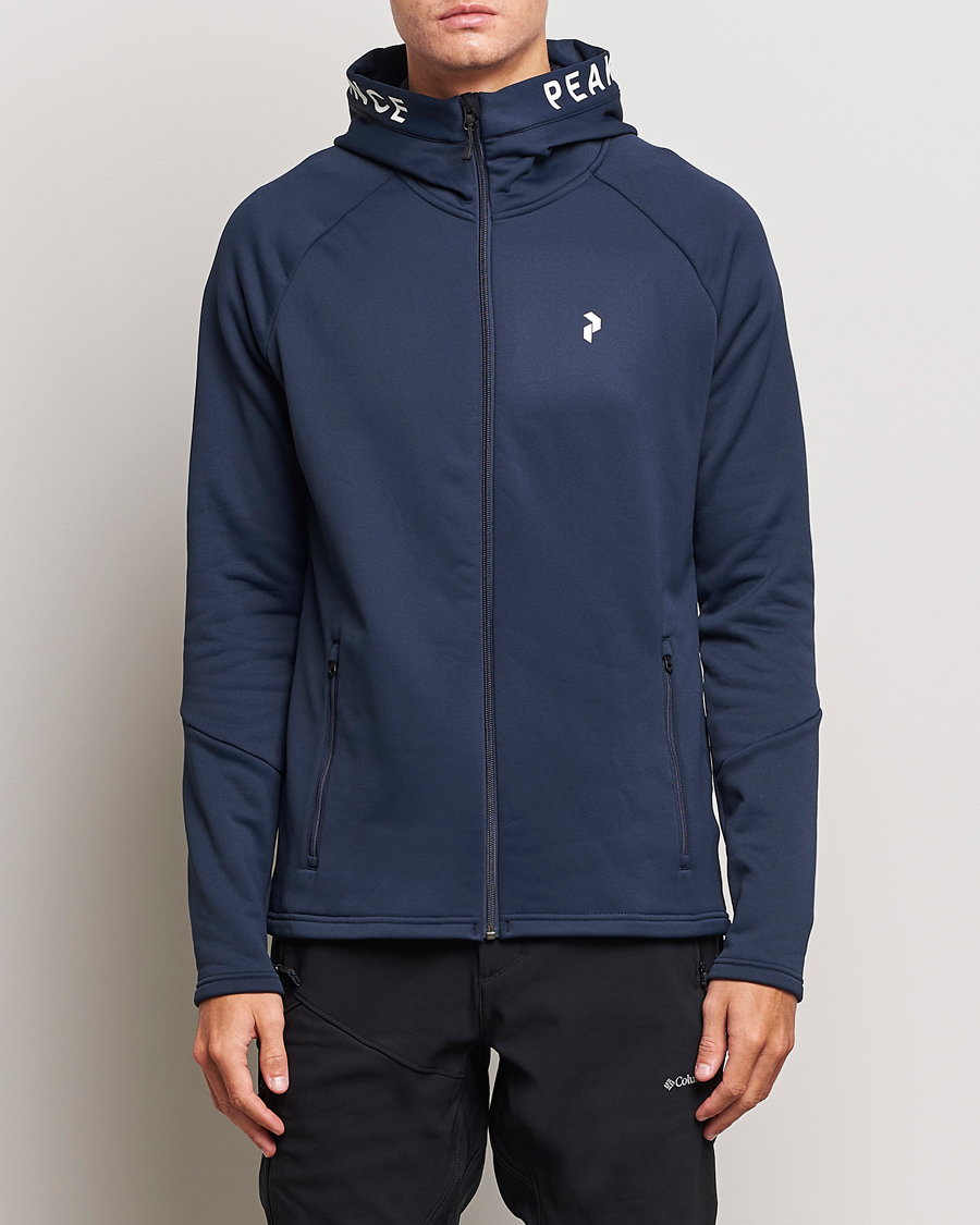 Uomini | Maglieria | Peak Performance | Rider Hooded Full Zip Blue Shadow