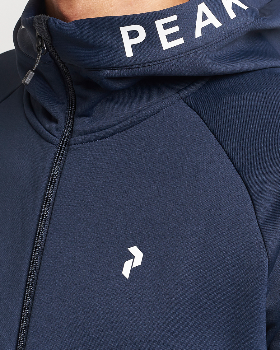 Uomini | Maglieria | Peak Performance | Rider Hooded Full Zip Blue Shadow