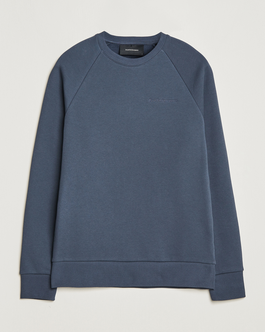 Uomini | Maglieria | Peak Performance | Original Logo Crew Neck Sweatshirt Omber Blue