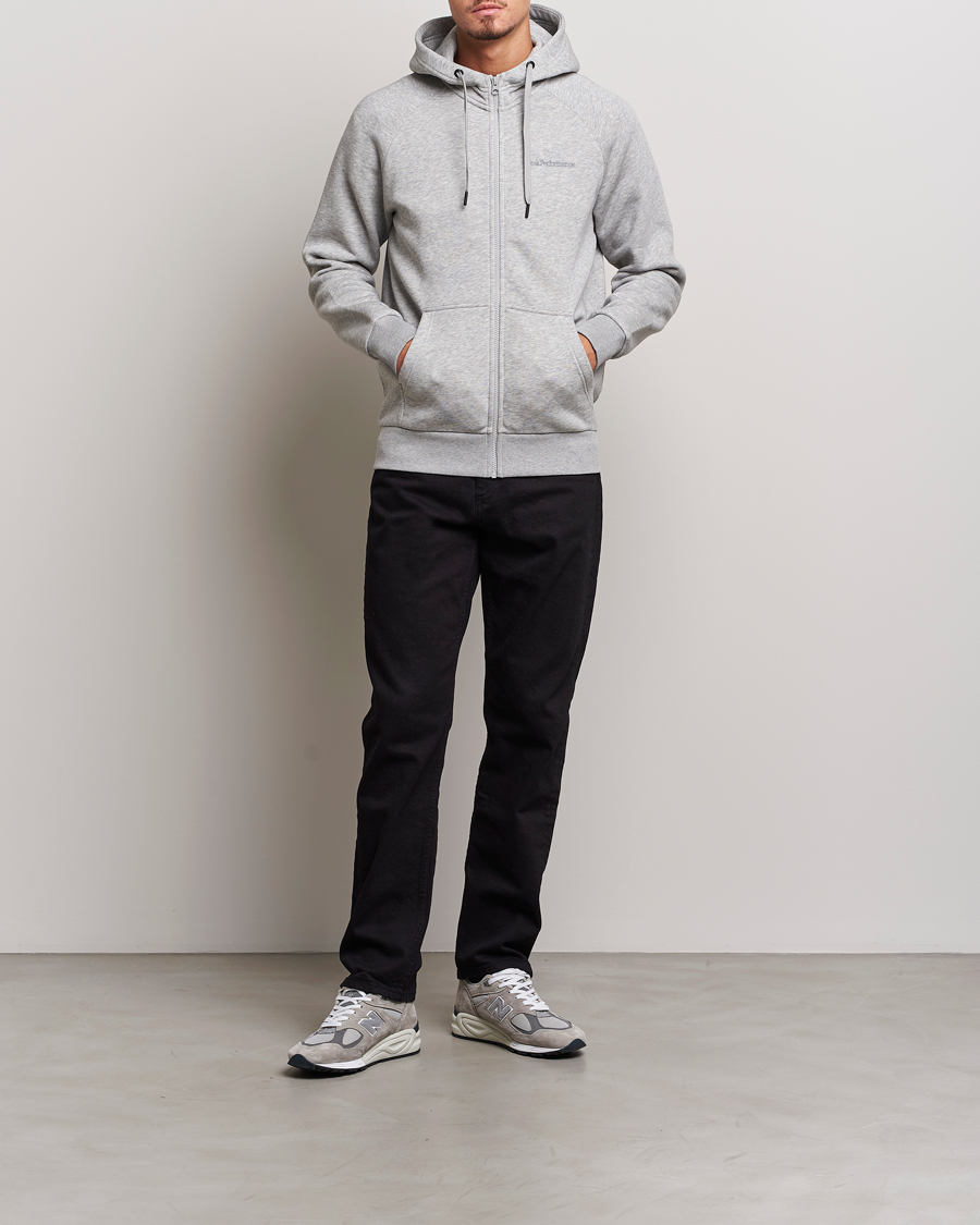 Uomini | Maglieria | Peak Performance | Original Logo Full Zip Hoodie Grey Melange