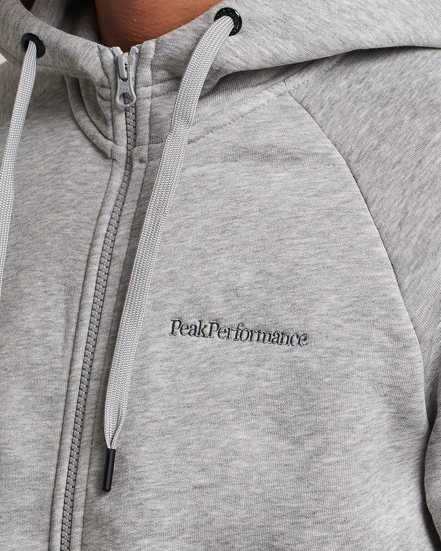 Uomini | Maglieria | Peak Performance | Original Logo Full Zip Hoodie Grey Melange