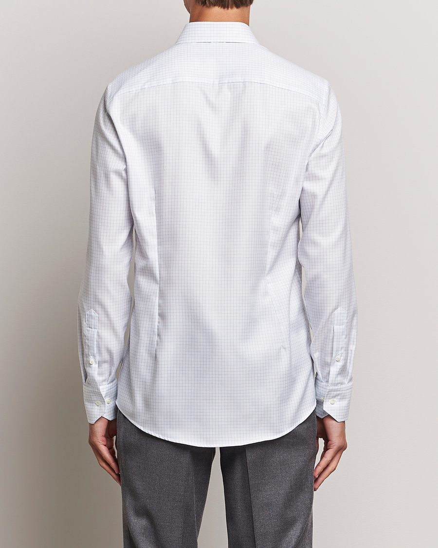 Uomini | Camicie | Stenströms | Slimline Thin Check Cut Away Shirt White
