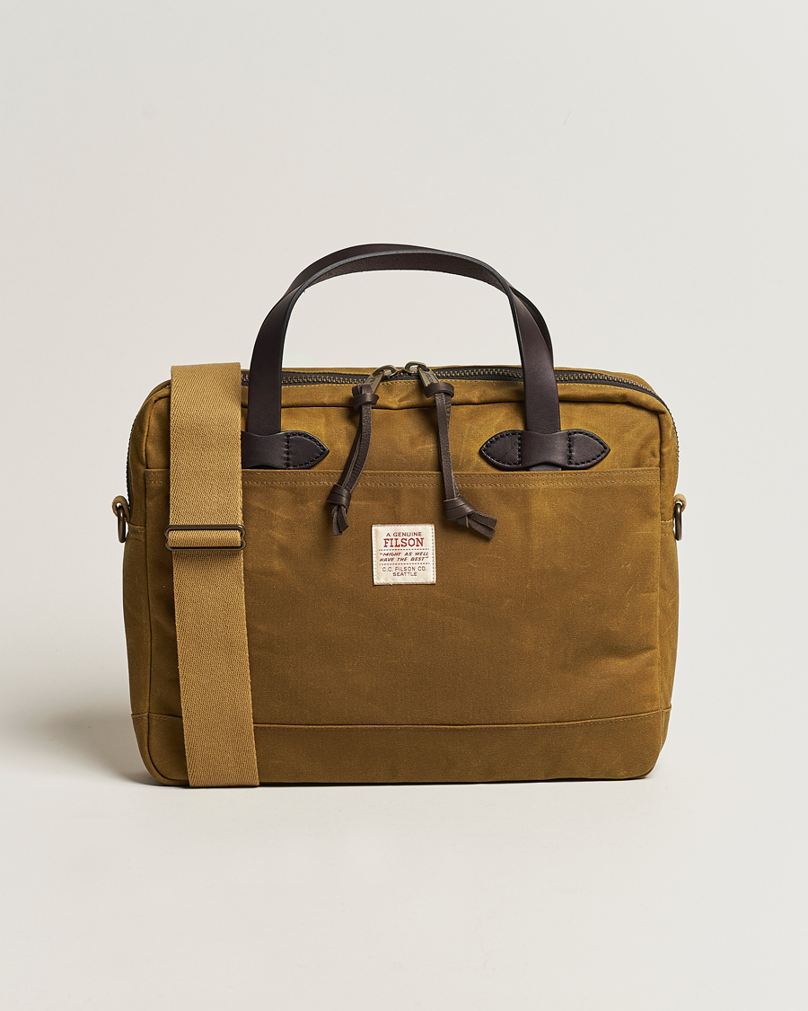 Uomini | Borse | Filson | Tin Cloth Compact Briefcase Dark Tan