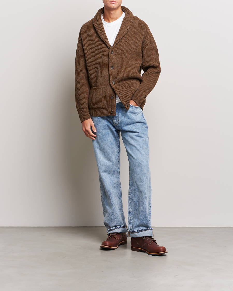 Uomini | Maglieria | Filson | Bristol Wool Cardigan Brown Heather