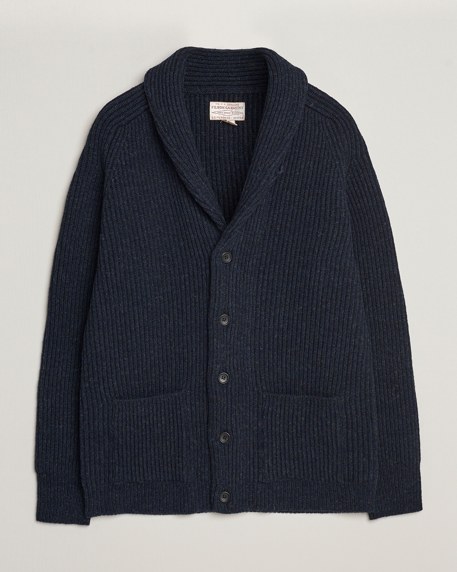 Uomini | Maglieria | Filson | Bristol Wool Cardigan Dark Navy Heather