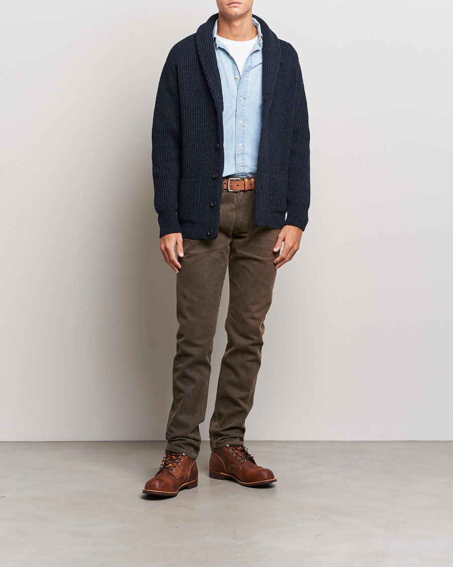 Uomini | Maglieria | Filson | Bristol Wool Cardigan Dark Navy Heather