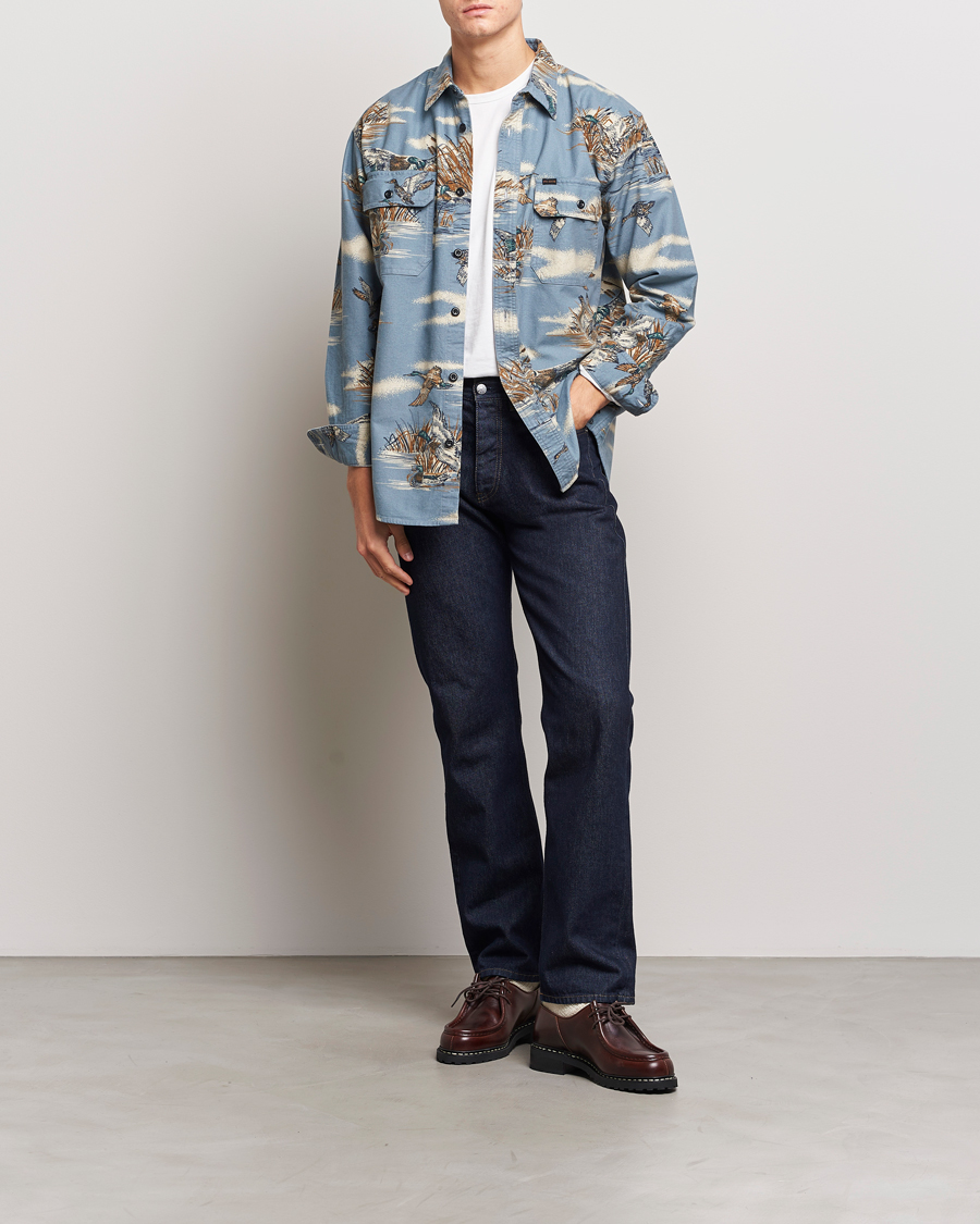 Uomini | Camicie | Filson | Field Flannel Shirt Marsh Scenic/Blue