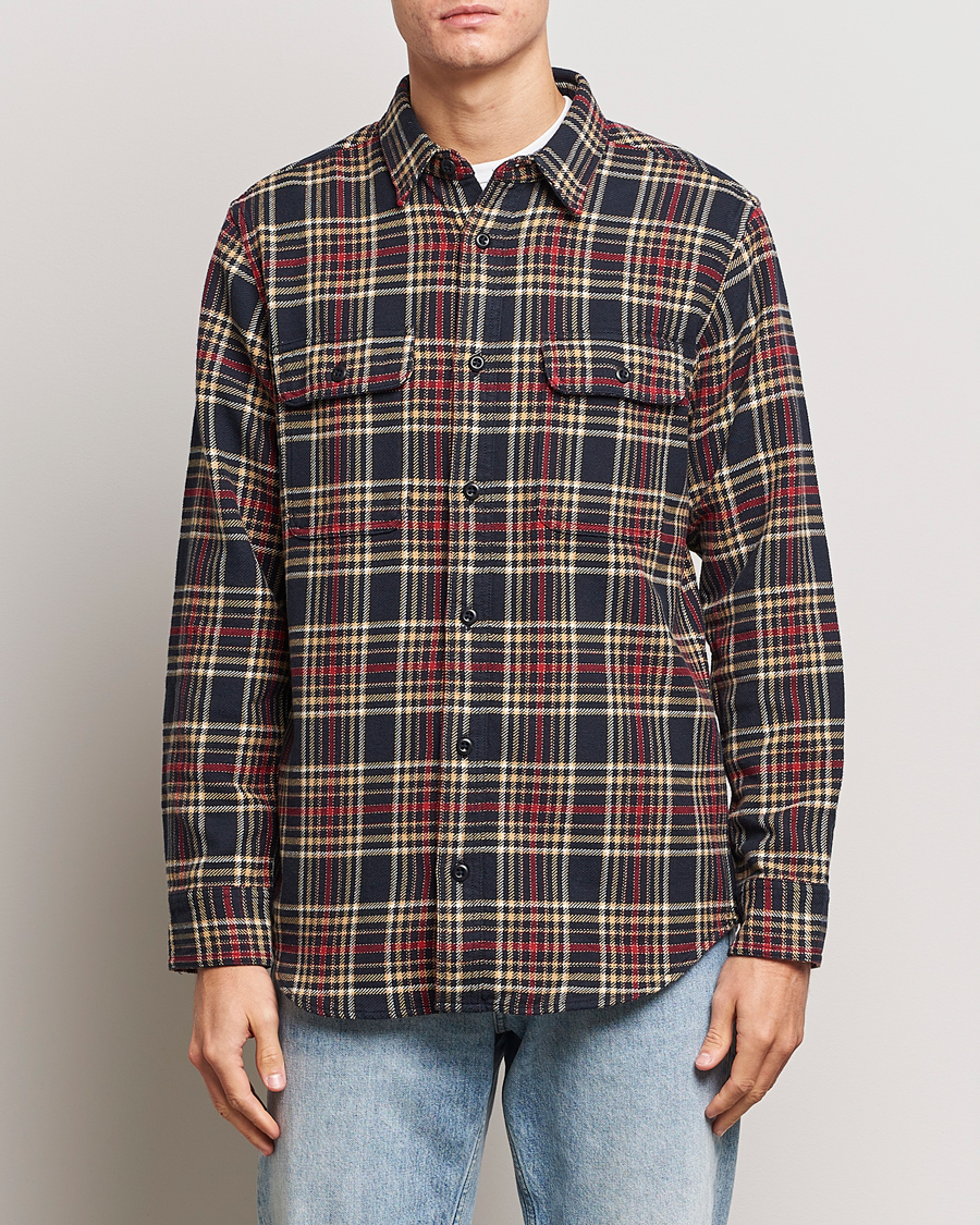Uomini | Camicie | Filson | Vintage Flannel Work Shirt Navy/Ivory Red