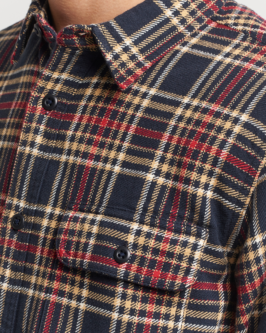 Uomini | Camicie | Filson | Vintage Flannel Work Shirt Navy/Ivory Red