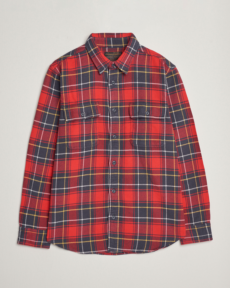 Uomini | Camicie | Filson | Vintage Flannel Work Shirt Red Charcoal Plaid
