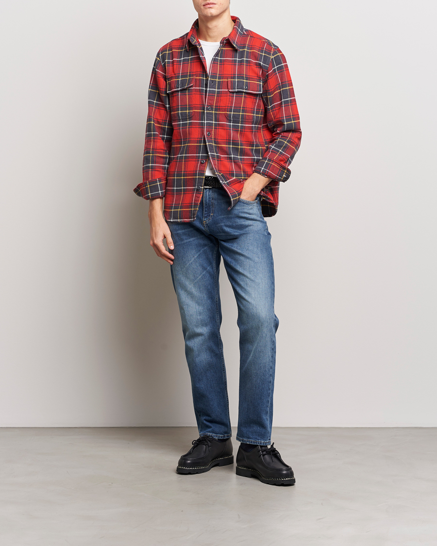 Uomini | Camicie | Filson | Vintage Flannel Work Shirt Red Charcoal Plaid
