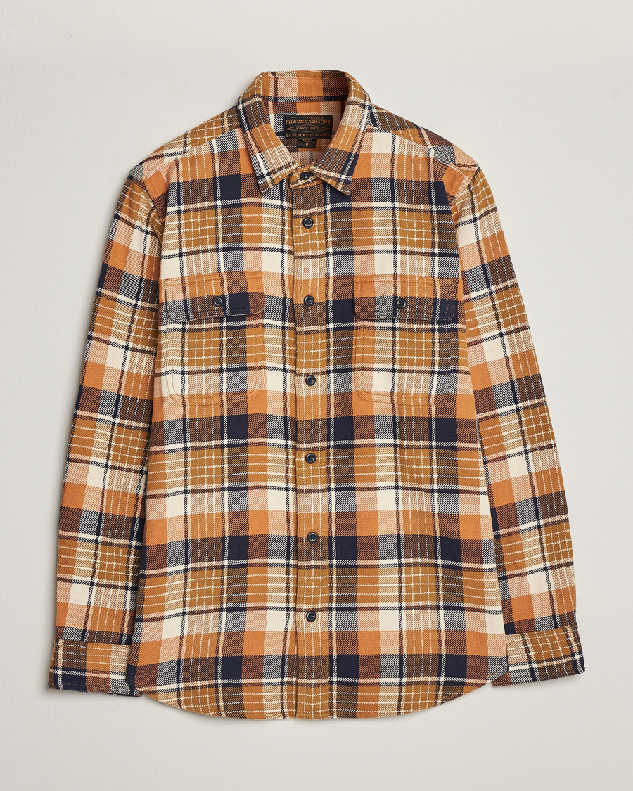 Uomini | Camicie | Filson | Vintage Flannel Work Shirt Navy/Cumin Red